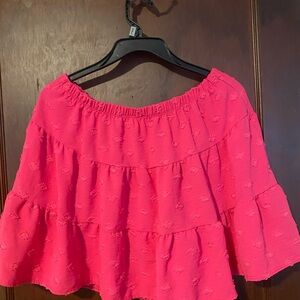 Rainbow Pink Tiered Bubble Mini Skirt